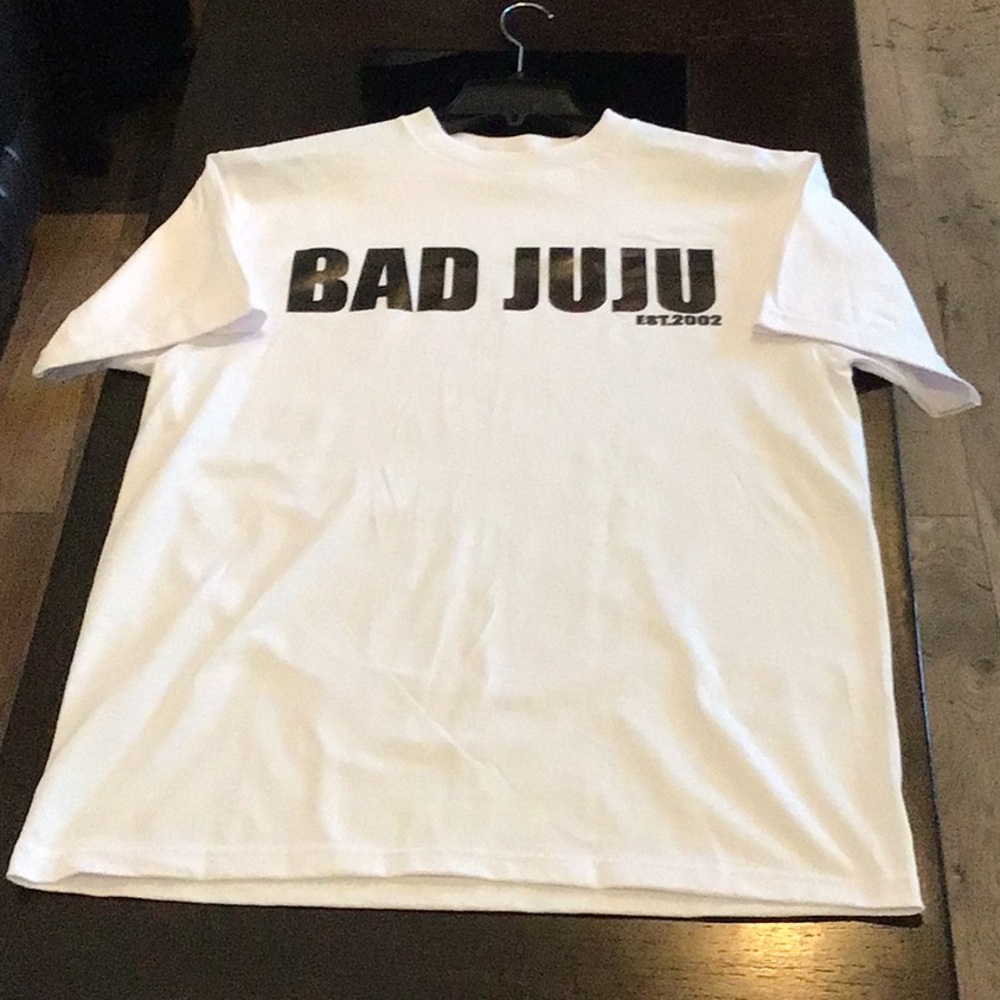 Brand is bad juju size large color black and white
